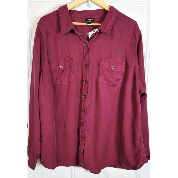 NWT Torrid Plus Size Chambray Button Up Top Size 3X - Picture 1 of 7